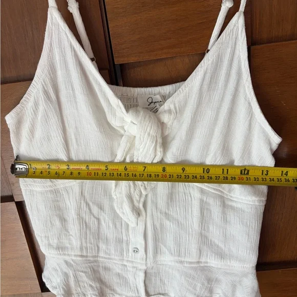 Japna White Gauze Tie-Front Spaghetti Strap Camisole - Picture 4 of 7